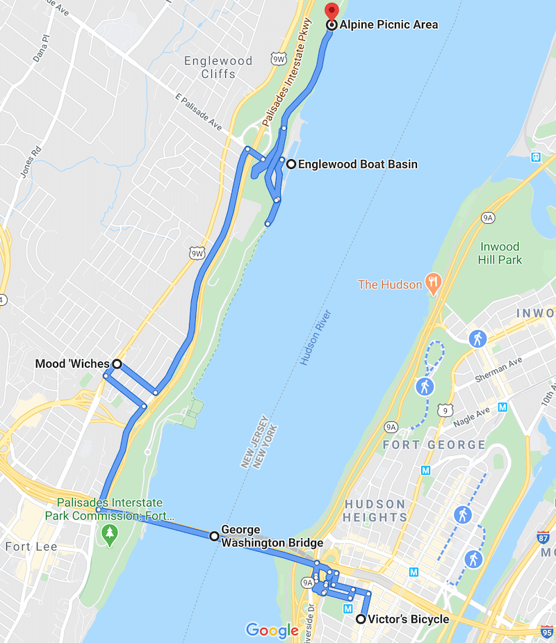 乔治华盛顿桥自行车道地图