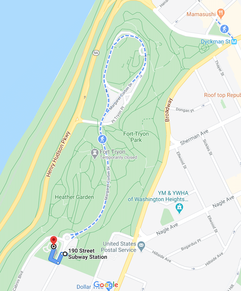 特伦堡公园的路头地图