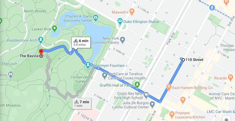 中央公园远足地图