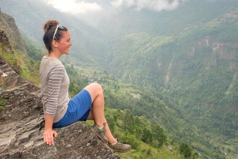 尼泊尔mohare danda徒步旅行的积极冒险