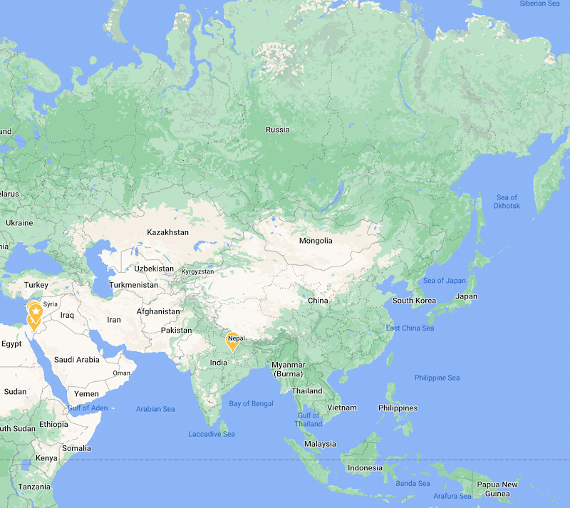 亚洲旅游地图