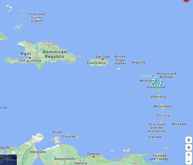 加勒比地区的地图