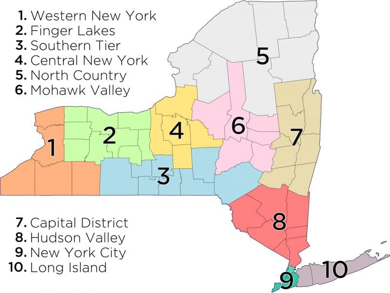 纽约州区域地图