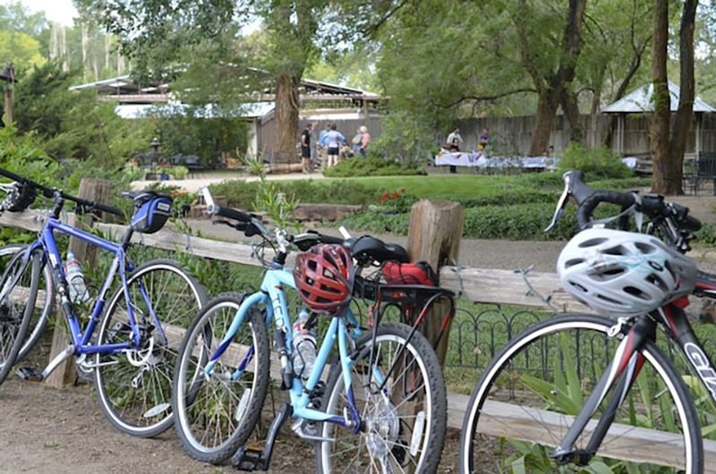 在美国旅行时，在新墨西哥州的阿尔布开克骑自行车