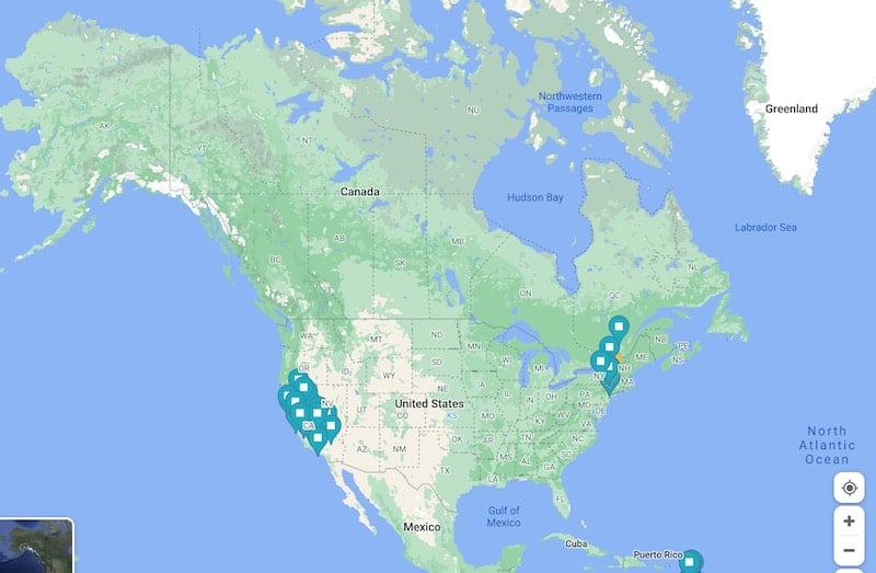 北美旅游地图