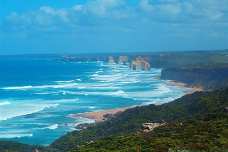 在大洋洲的澳大利亚旅行时看到维多利亚的海岸线