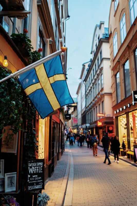 斯德哥尔摩夜晚的街道