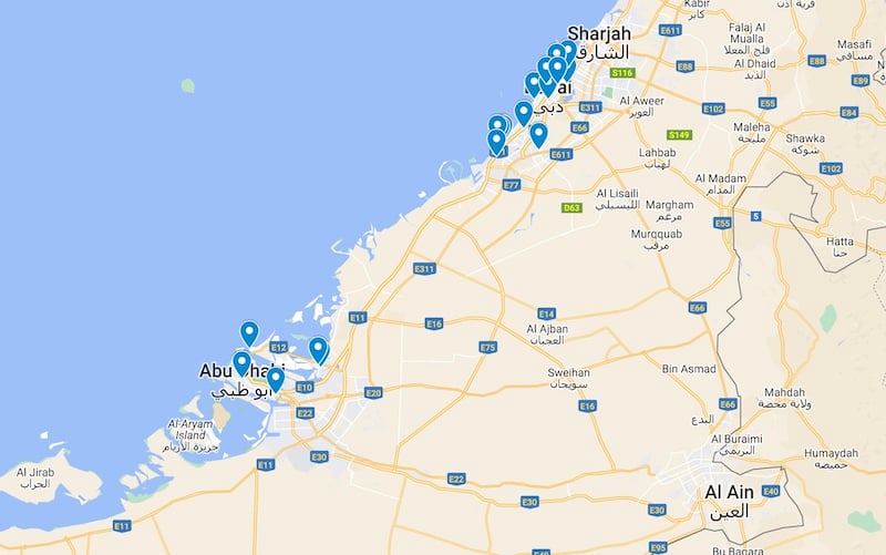 迪拜单人旅行地图