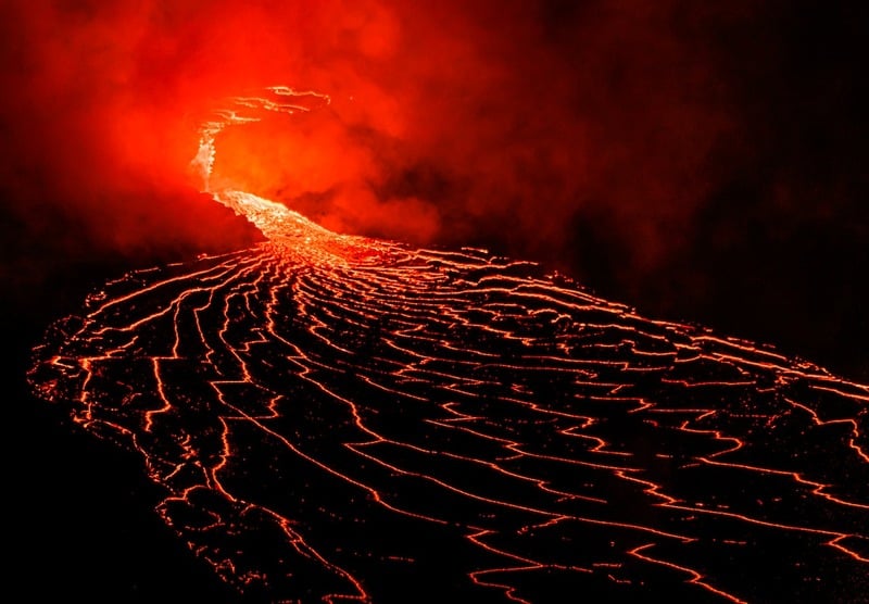 夏威夷火山熔岩