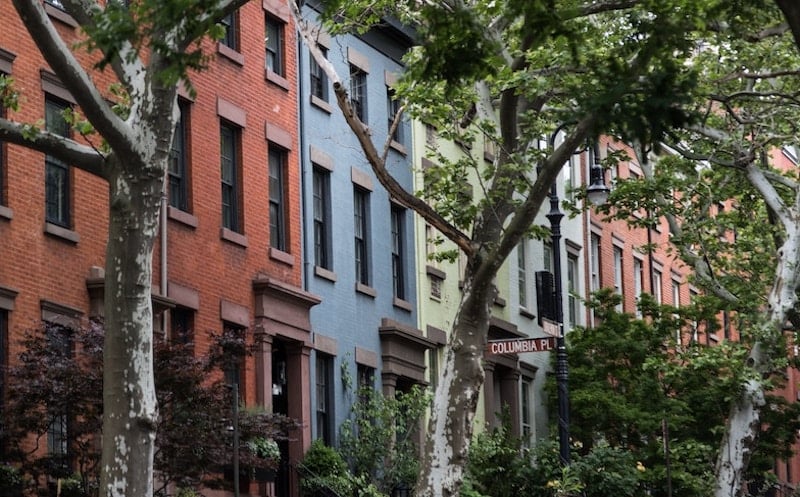 在布鲁克林建筑徒步旅行中欣赏布鲁克林高地色彩缤纷的房屋
