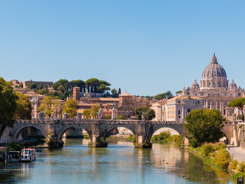 独自前往意大利，游览罗马的台伯河
