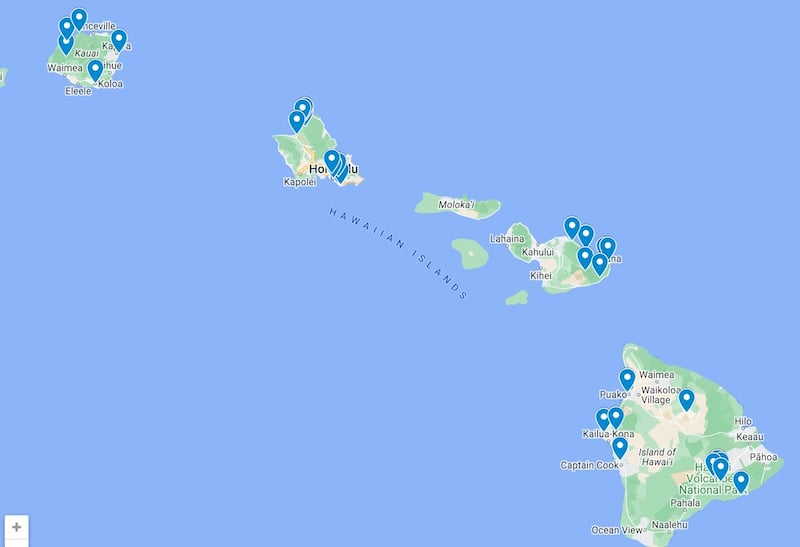 夏威夷单人旅行地图